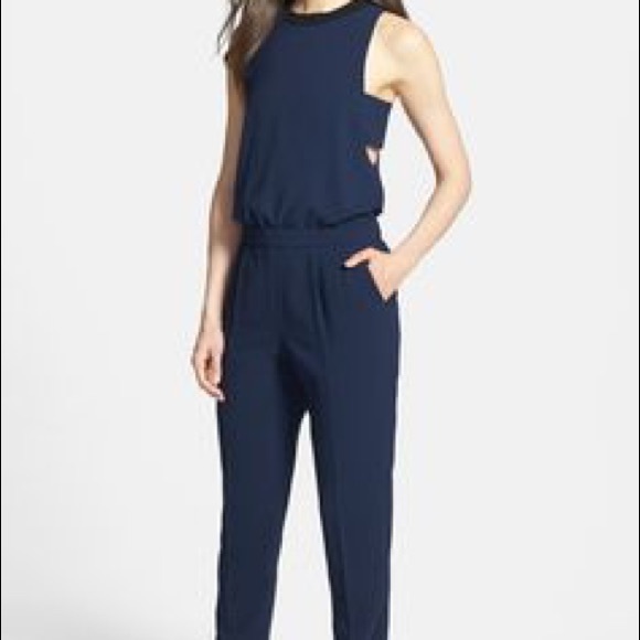 trina turk navy jumpsuit